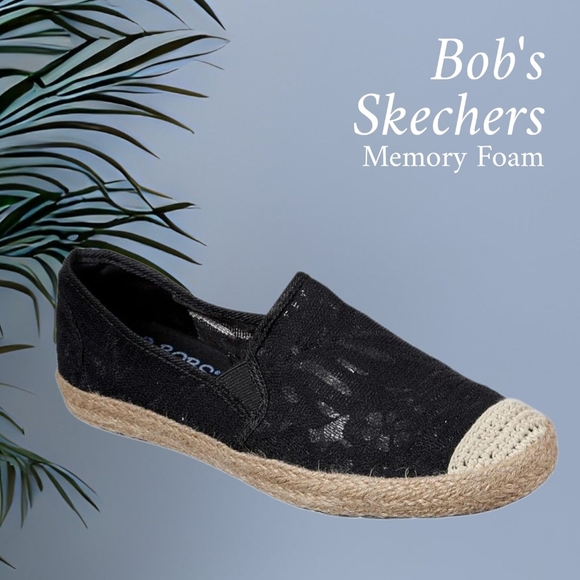Nwt Bob\'s Skechers Black and Tan Slip-On Loafers Sz 7.5